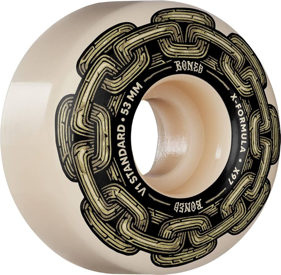 Bones Wheels X-Formula Skateboard Wheels 97A Gold Chain 53mm